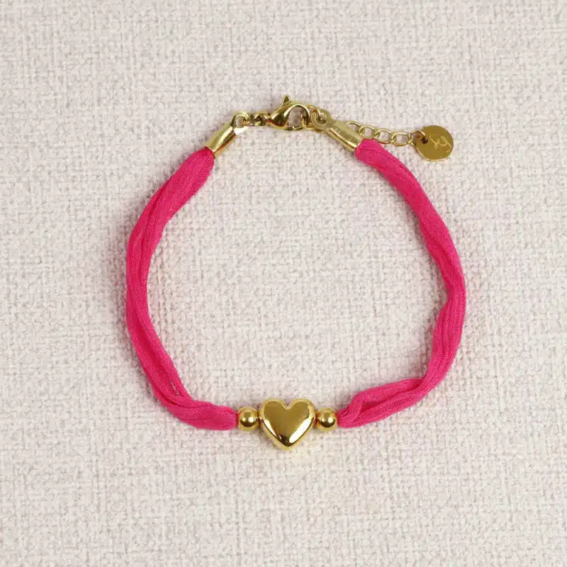 Valentine bracelet in fabric and steel