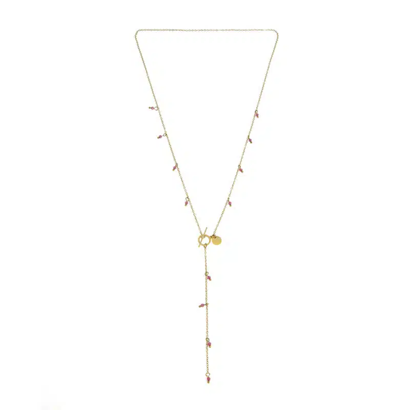 Collier Eloise Acier Fuchsia