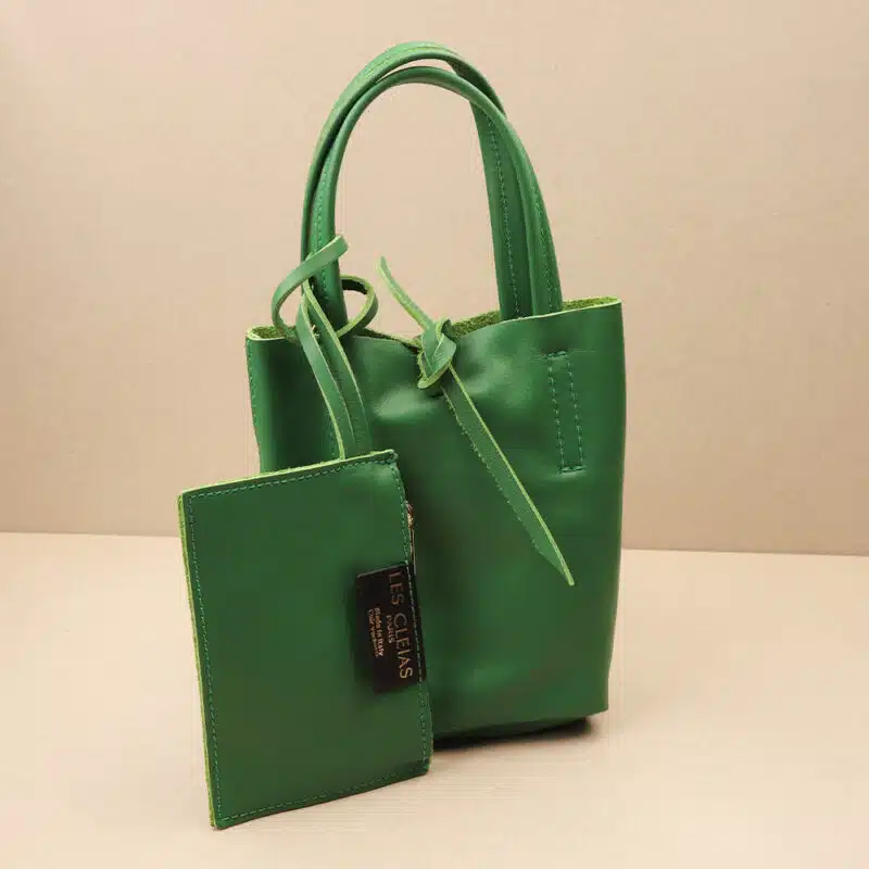 Mini Tote Bag Shoulder strap leather Mat