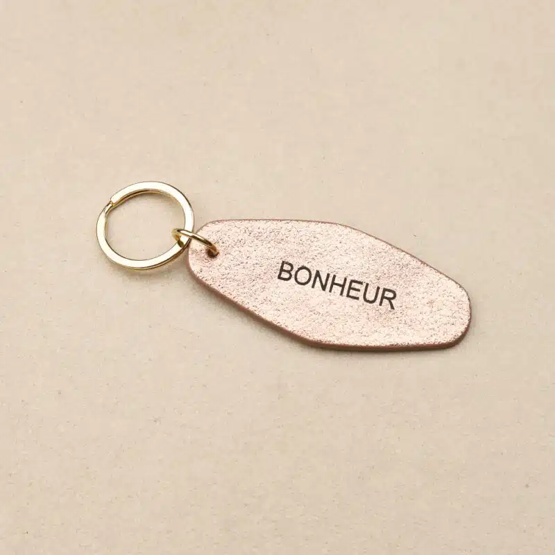 Porte-clés BONHEUR en cuir