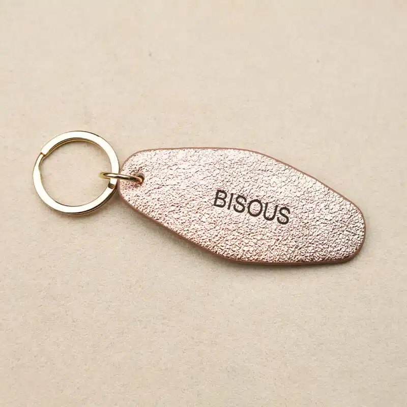 Porte-clés BISOUS en cuir