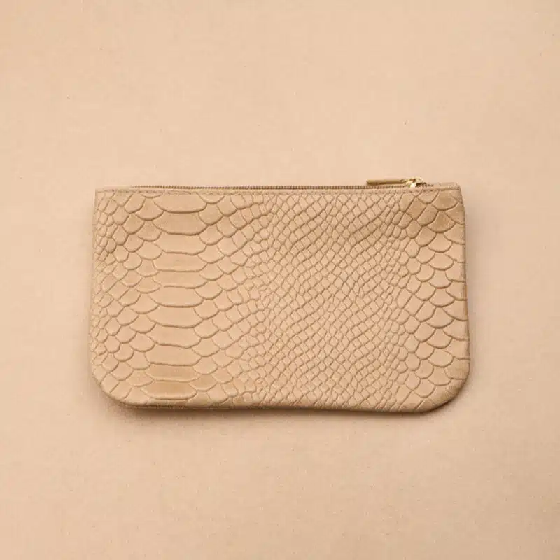 Croco Zip M leather pouch