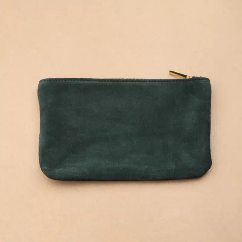 Pochette Daim Zip M en cuir
